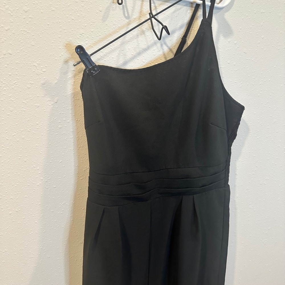 PRETTYGARDEN Jumpsuit Women Size M Black One Shoulder Wide Leg Elegant Formal - Picture 9 of 16
